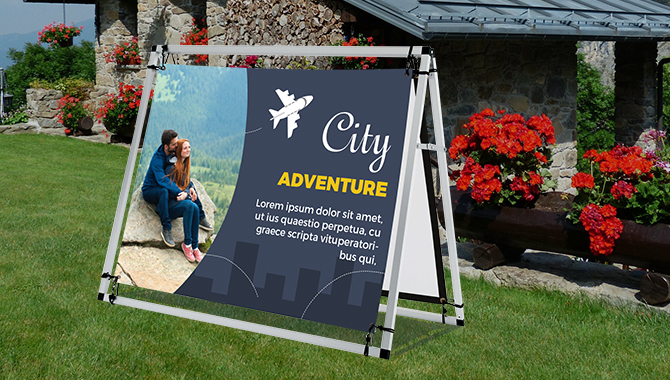 4' Horizontal A-Frame Angle Iron Sign 1