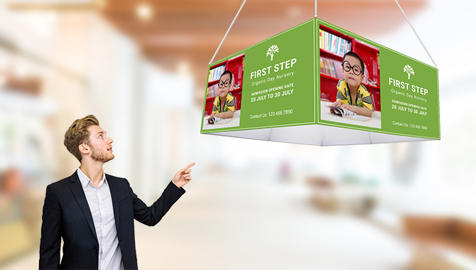 8’ Square EuroFit Hanging Banner Kit 1