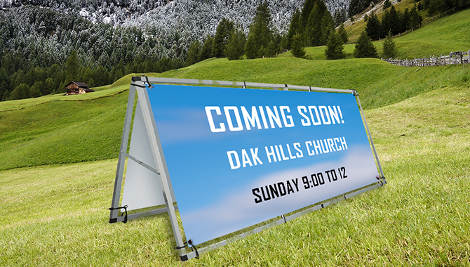 8' Horizontal A-Frame Angle Iron Sign 2