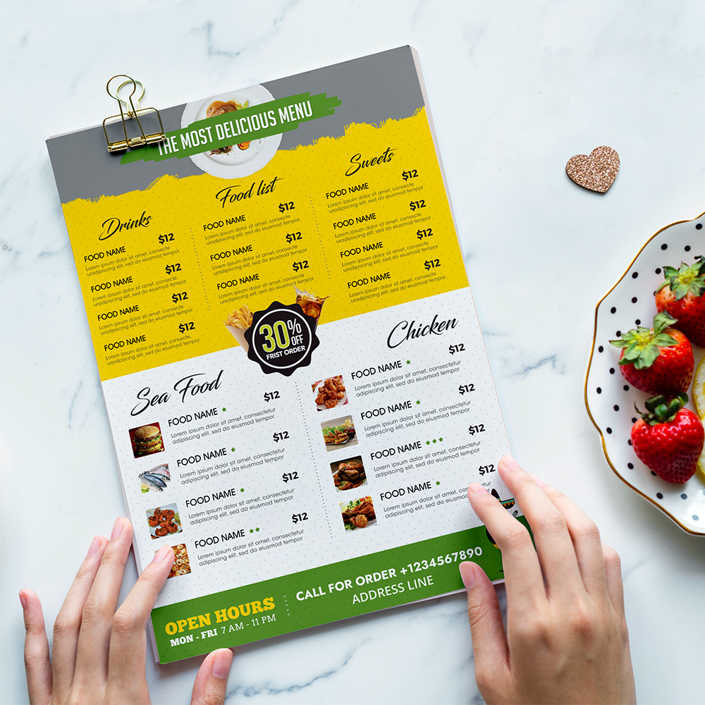 Laminated Lamination Restaurant Menus