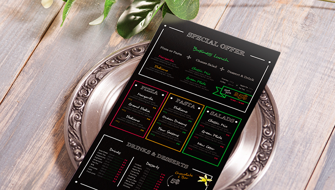 Waterproof Synthetic Restaurant Menus